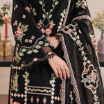 Maryam Hussain DE-6522 Women's Embroidered 3-Piece Suit Black