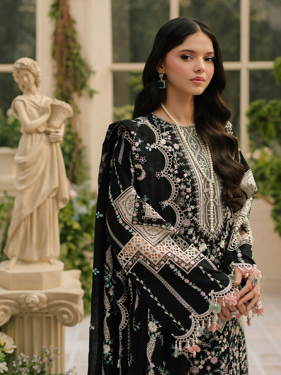 Bin Ilyas Dhanak Luxury Embroidered 3-Piece Unstitched Winter Suit – DE-4129
