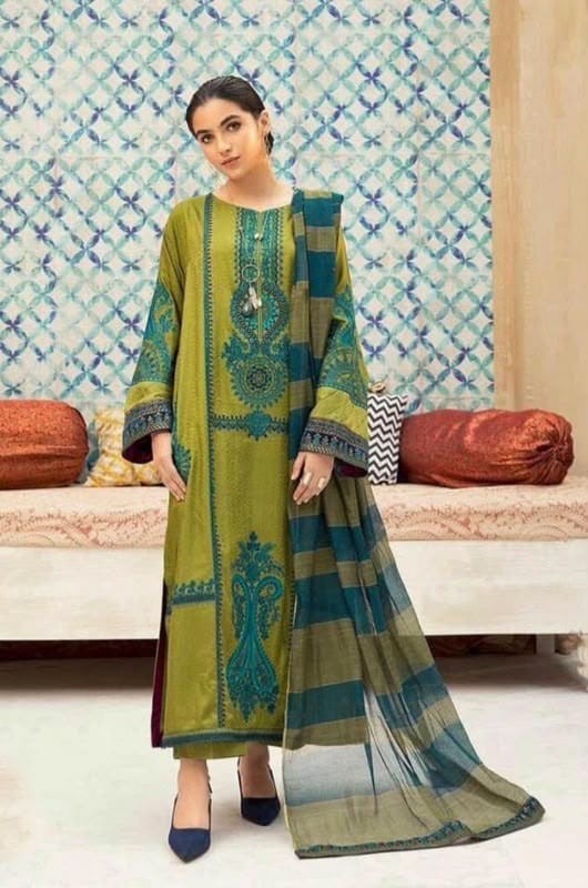 Maria.B Dhanka 3-Piece Unstitched Winter Suit – DE-6195