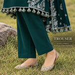 Deep Teal Dhanak Luxury Embroidered 3-Piece Winter Suit – DE-6181