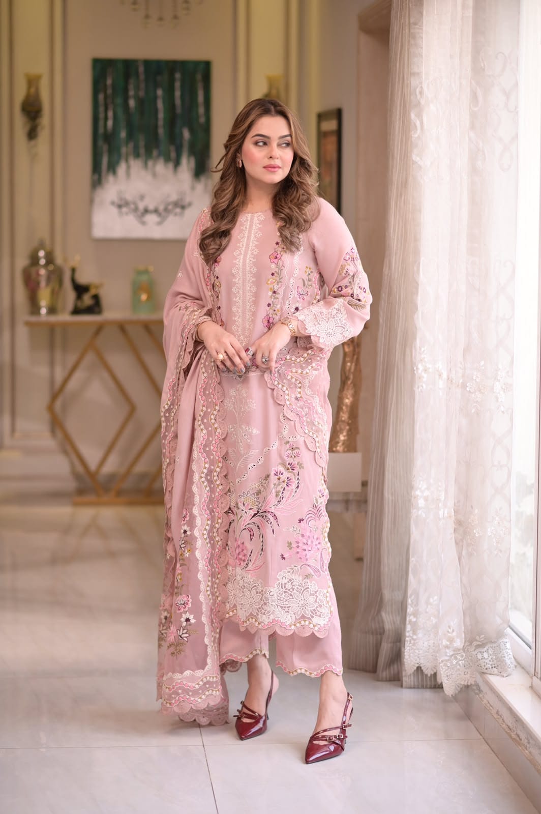 Aneela’s Dhanka 3-Piece Unstitched Winter Suit – DE-6506