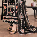 Maryam Hussain DE-6522 Women's Embroidered 3-Piece Suit Black