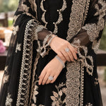 Luxury Dhanak Embroidered 3-Piece Winter Suit – DE-6124 | Black & Red